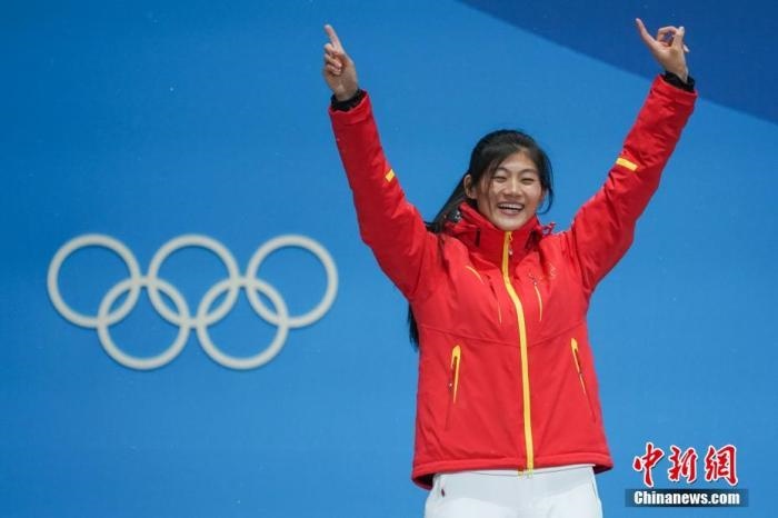 劉佳宇在平昌獲得銀牌。<a target='_blank' href='/'>中新社</a>記者 崔楠 攝