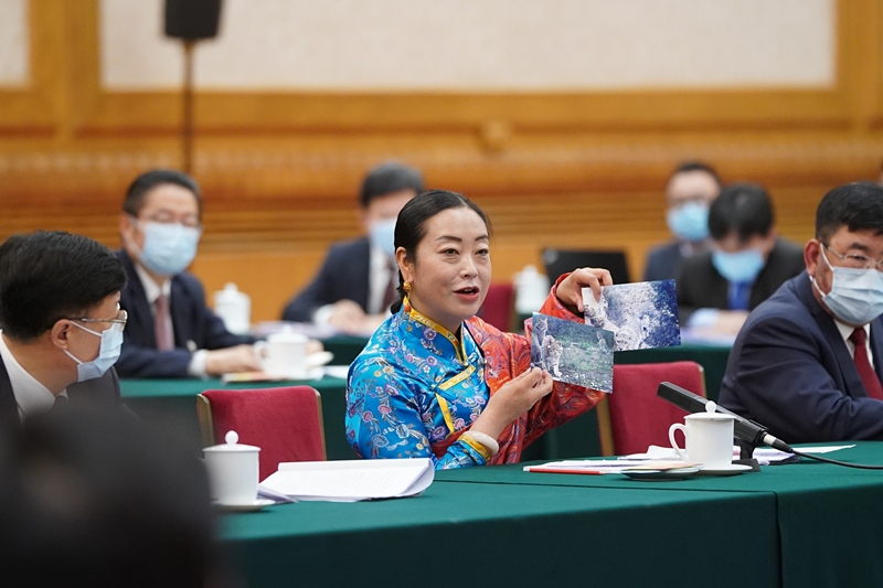 2021年3月7日，習(xí)近平總書記在參加十三屆全國人大四次會議青海代表團(tuán)審議時，全國人大代表孔慶菊在會上展示了兩張照片，上面分別是祁連山地區(qū)多年不見蹤跡的雪豹和荒漠貓。