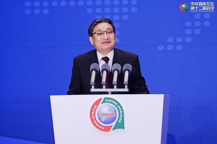中國(guó)政府非洲事務(wù)特別代表劉豫錫在中非智庫(kù)論壇第十二屆會(huì)議開(kāi)幕式上發(fā)表致辭。浙江師范大學(xué)非洲研究院供圖