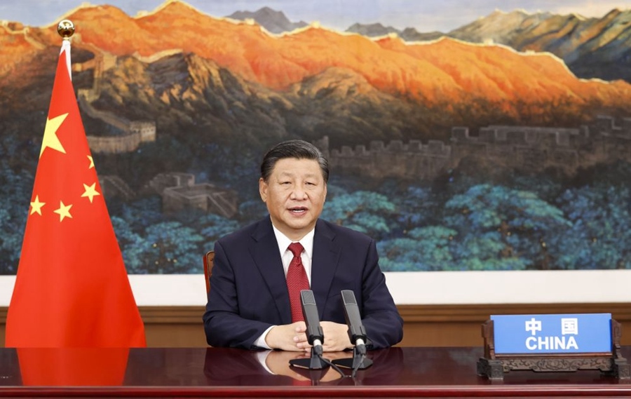 2021年9月21日，國家主席習(xí)近平在北京以視頻方式出席第七十六屆聯(lián)合國大會(huì)一般性辯論并發(fā)表題為《堅(jiān)定信心 共克時(shí)艱 共建更加美好的世界》的重要講話。