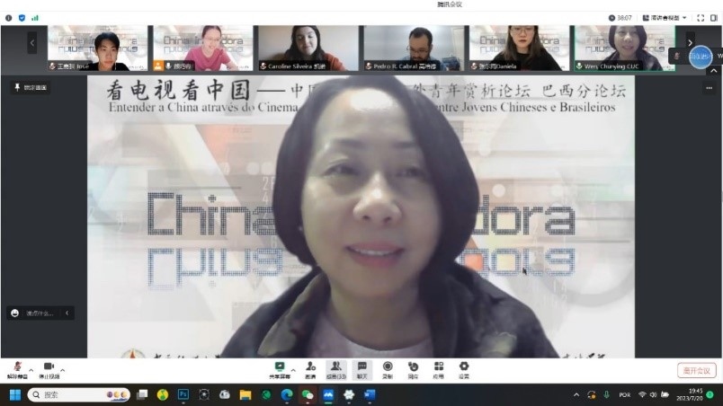 中國傳媒大學(xué)外國語言文化學(xué)院院長文春英教授。 論壇截圖
