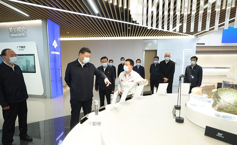 2023年4月12日，習(xí)近平總書記在廣東廣汽埃安新能源汽車股份有限公司考察。