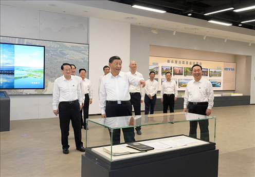 △9月20日，習(xí)近平總書記在浙江紹興市浙東運河文化園考察。