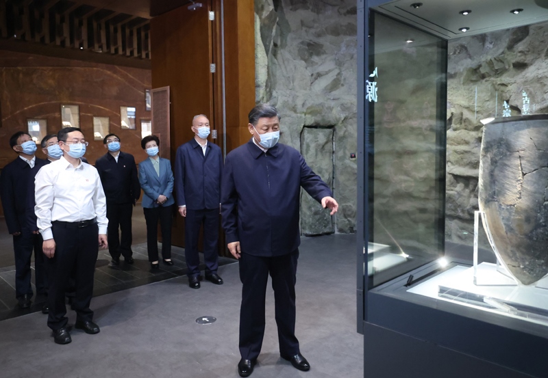 2023年6月2日，習(xí)近平來到中國歷史研究院內(nèi)的中國考古博物館調(diào)研。