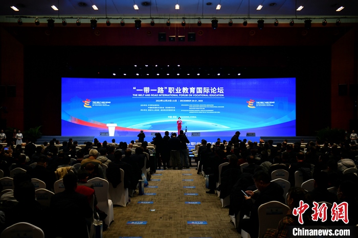 圖為 “一帶一路”職業(yè)教育國(guó)際論壇現(xiàn)場(chǎng)。 中新社記者 韓冰 攝