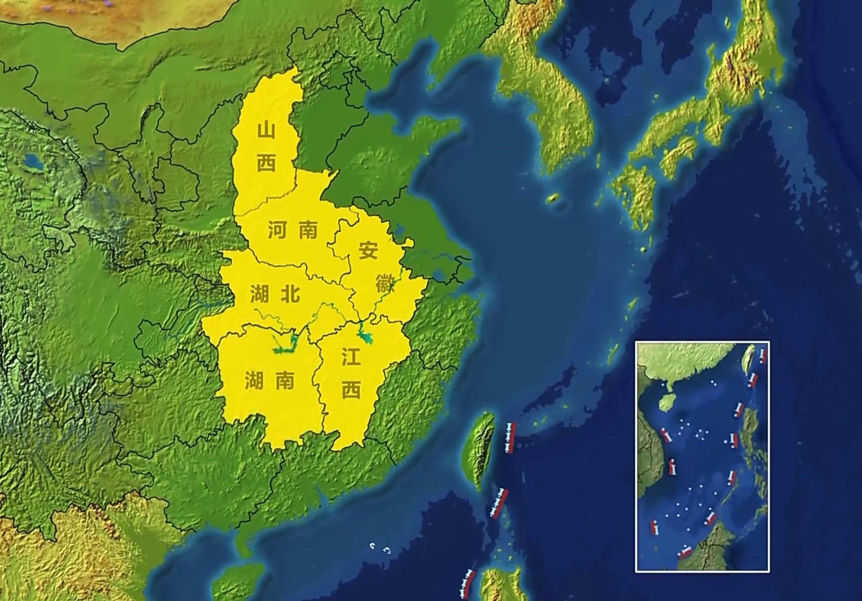 △中部地區(qū)包括晉皖贛豫鄂湘6省。