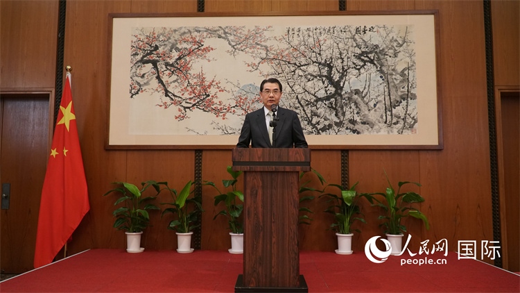 中國(guó)駐日本大使吳江浩致辭。人民網(wǎng) 蔣曉辰攝