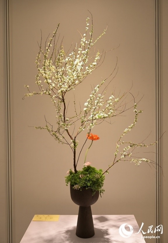 插花作品。人民網(wǎng) 玄番登史江攝