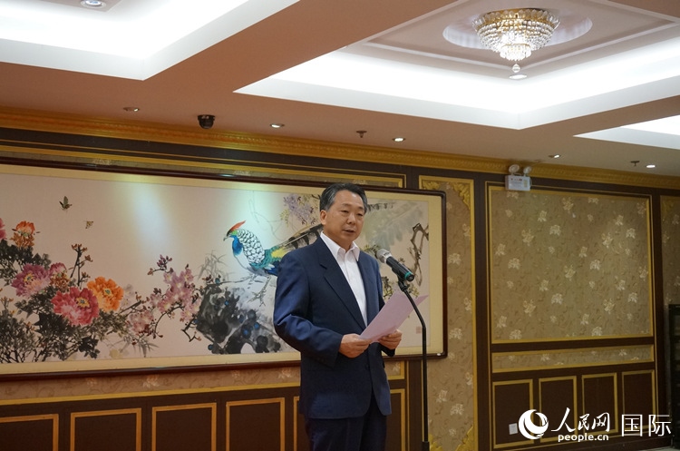 中國人民對外友好協(xié)會副會長袁敏道致辭。人民網(wǎng)記者 陳思攝