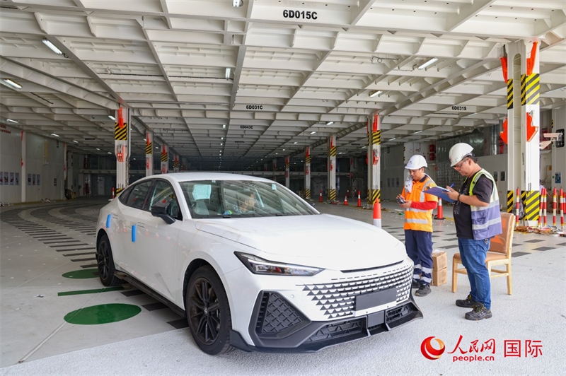 工人正在進(jìn)行卸車作業(yè)。人民網(wǎng)記者 任皓宇攝