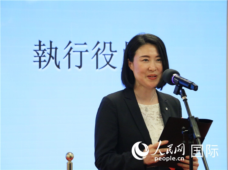 日本航空株式會社執(zhí)行役員西原口香織致辭。人民網(wǎng) 許可攝