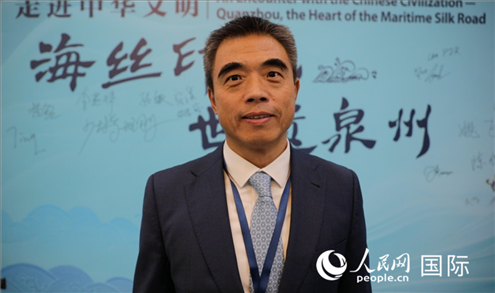 泉州市人民政府副市長姚飛接受人民網(wǎng)采訪。人民網(wǎng) 王婧攝