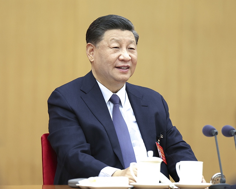 2022年10月17日，習(xí)近平同志參加黨的二十大廣西代表團討論。