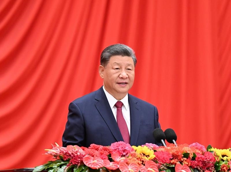 △2024年9月30日，慶祝中華人民共和國(guó)成立75周年招待會(huì)在北京人民大會(huì)堂隆重舉行。習(xí)近平總書記出席招待會(huì)并發(fā)表重要講話。