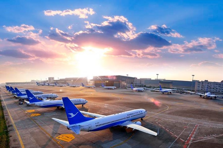 這是如今廈門航空的機隊照片。（廈門航空有限公司供圖）
