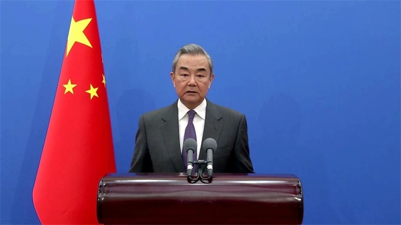 中共中央政治局委員、中央外辦主任王毅發(fā)表視頻致辭。主辦方供圖