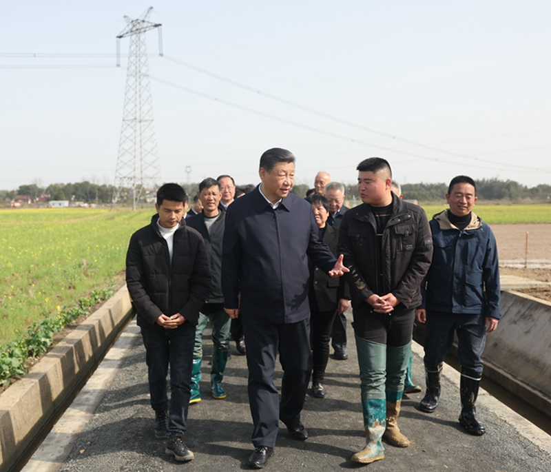 2024年3月19日，習(xí)近平總書記在湖南常德港中坪村考察。