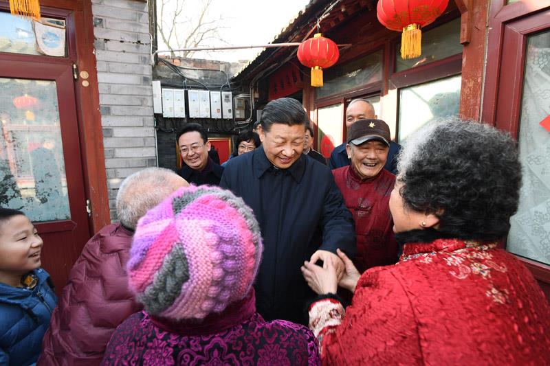 2019年2月1日，習(xí)近平總書記來到北京前門東區(qū)草廠四條胡同看望慰問群眾。