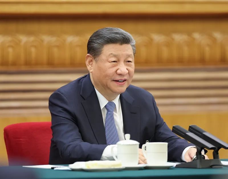 2024年3月5日，習近平參加他所在的十四屆全國人大二次會議江蘇代表團審議。新華社記者 鞠鵬 攝
