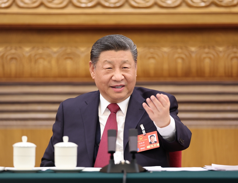 2025年3月5日下午，習(xí)近平總書記參加他所在的十四屆全國人大三次會議江蘇代表團(tuán)審議。