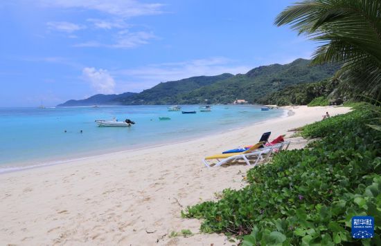 3月19日，游客在塞舌爾馬埃島海邊休閑。新華社記者 董江輝 攝