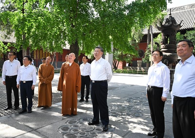 △2025年5月19日，習(xí)近平總書記在河南洛陽白馬寺考察。